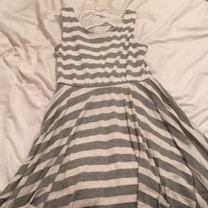 Grey and Off-White Tank Top Dress